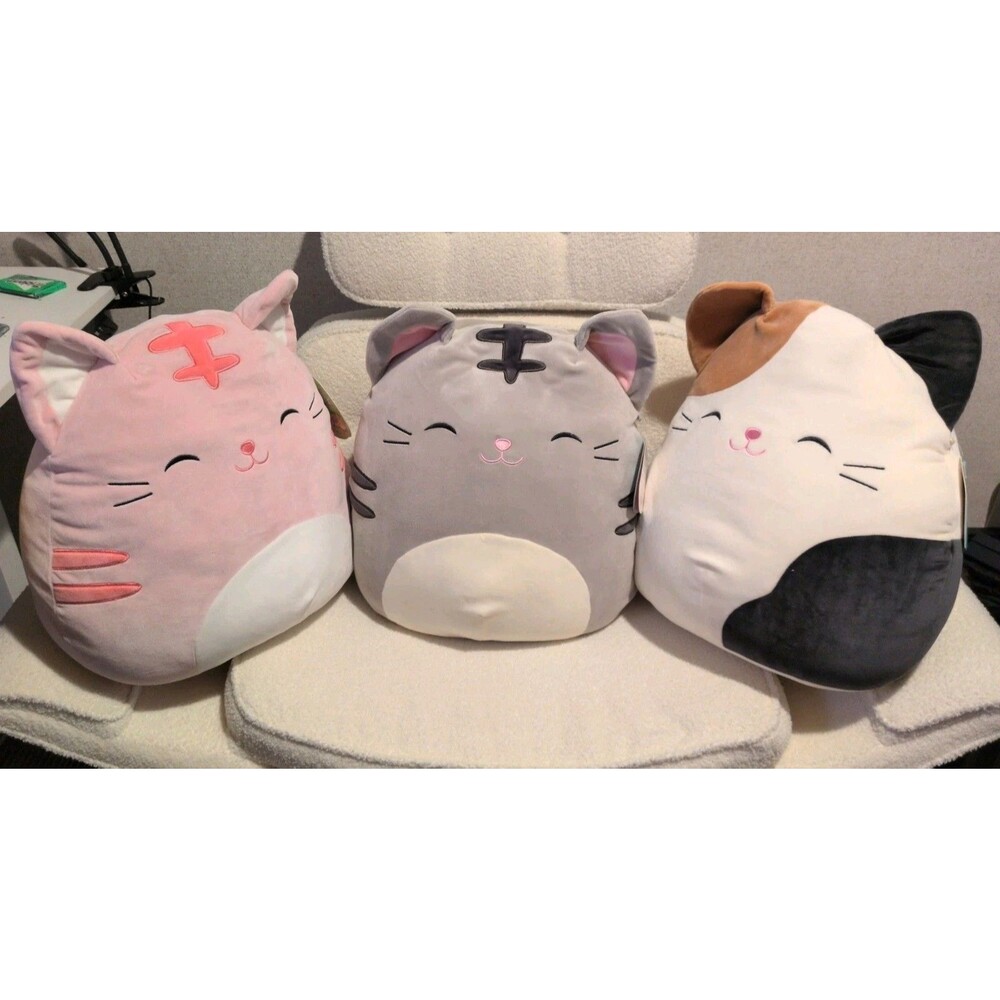 16" SQUISHMALLOW LOT - Cameron Calico - Paulita Pink - Tally Tabby Cat
